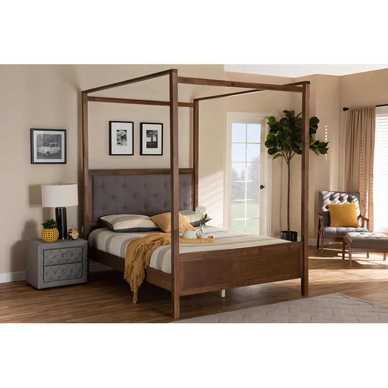 Foundry Select Hickey Tufted Low Profile Canopy Bed Wayfair Canada